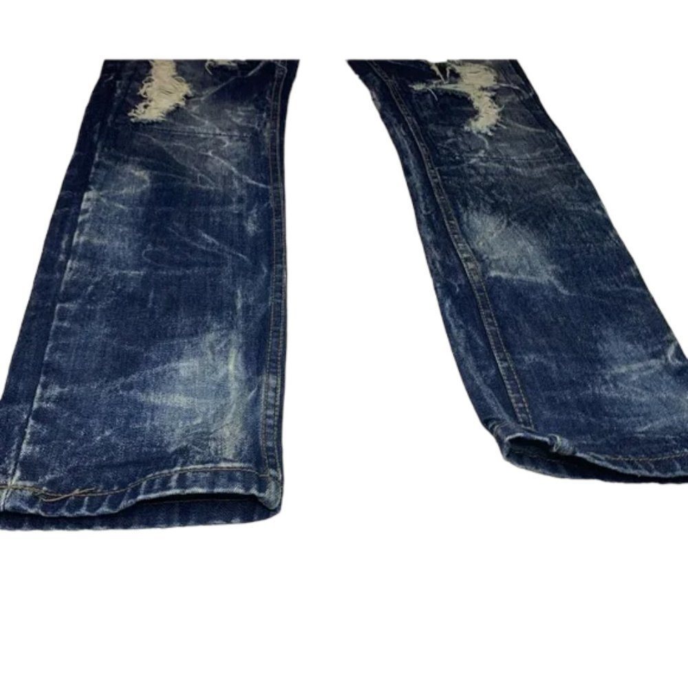 The Heritage by America 1776 light acid wash deconstructed denim jeans 34/33 - Picture 12 of 13